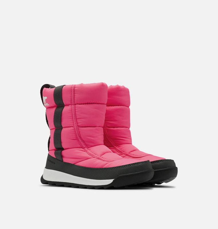 Kids Snow Boots Pink/Black - Sorel Childrens Whitney™ II Puffy Mid - 609814-ENC